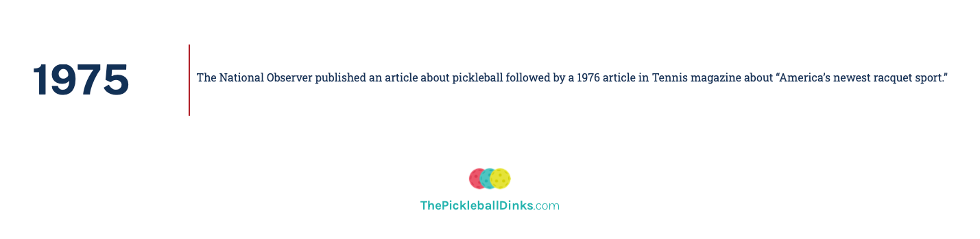 First Pickleball Magazine Article - 1975